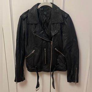 Quince Genuine Leather Motorcycle Jacket - Medium EUC